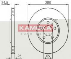 Kamoka 1032442 tarcza hamulc. vw golf iv 97-03 1,8t, audi a3 (8l1), skoda octavia (1u2)