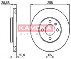 Kamoka 103414 tarcza hamulc. vw golf 88-97, seat toledo i (1l), vw golf ii (19e, 1g1)