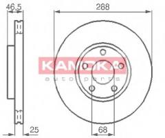 Kamoka 103640 tarcza hamulc. audi seat skoda, audi 100 (4a, c4), seat exeo (3r2), skoda superb (3u4)