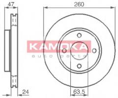 Kamoka 103728 tarcza hamulc. ford mondeo 93-00 went., ford mondeo i (gbp)