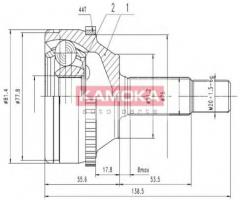 Kamoka 6986 przegub napędowy zew. renault megane 96-03, renault megane i (ba0/1_)