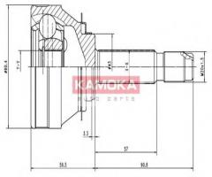 Kamoka 7002 przegub napędowy zew. fiat panda 82-04, autobianchi a 112, fiat 127, zastava yugo