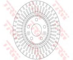 Trw df6208s tarcza hamulc. renault laguna  08- przód, renault laguna iii (bt0/1)