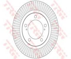 Trw df6239s tarcza hamulc. toyota landcruiser  08- przód, toyota land cruiser (vdj20_, uzj20_)