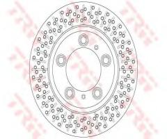 Trw df6298s tarcza hamulc. porsche boxster  04- tył, porsche boxster (981)
