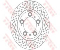 Trw df6337s tarcza hamulc. porsche boxster  99- tył, porsche boxster (987)