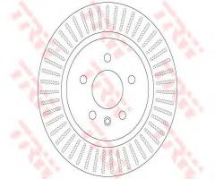 Trw df6371 tarcza hamulc. opel zafira c  11- tył, opel zafira tourer c (p12)