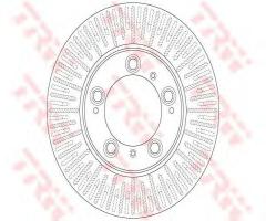 Trw df6411 tarcza hamulc. porsche boxster  96-04 przód, porsche boxster (986)
