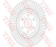 Trw df6425 tarcza hamulc. nissan navara  05- koła 17, nissan navara (d40)