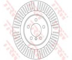 Trw df6507s tarcza hamulc. range rover  05- przód, land rover range rover iii (lm)