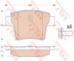 Trw gdb1988 klocki hamulc. ford mondeo iii  04-07 tył, ford mondeo iii kombi (bwy)