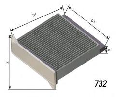 Misfat hb229c filtr kabinowy, mitsubishi outlander i (cu_w)