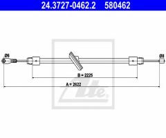 Ate 24.3727-0462 linka hamulca ręcznego mercedes w140 91-98 przód, mercedes-benz klasa s (w140)