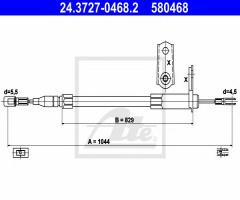 Ate 24.3727-0468 linka hamulca ręcznego mercedes r129 93-01 lt, mercedes-benz sl (r129)