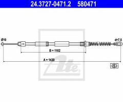 Ate 24.3727-0471 linka hamulca ręcznego mercedes sprinter 06-