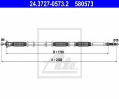 Ate 24.3727-0573 linka hamulca ręcznego fiat doblo 01-10 pt, fiat doblo (119)