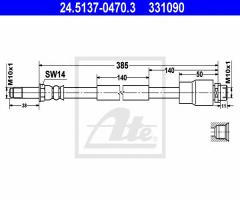 Ate 24.5137-0470 przewód hamulcowy giętki mercedes sprinter 06- t