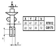 Monroe r7612 amortyzator renault, mercedes, mercedes-benz citan kombi (415)