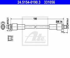 Ate 24.5154-0190 przewód hamulcowy giętki, audi a8 (4e_)