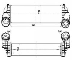 Nrf 30359 intercooler bmw x5 series (07) x5, bmw x5 (e70)