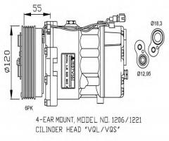 Nrf 32064g kompresor klimatyzacji audi, audi a3 (8l1), seat ibiza ii (6k1), skoda octavia (1u2)