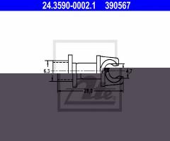 Ate 24.3590-0002 uchwyt przewodu hamulcowego