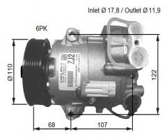 Nrf 32781g kompresor klimatyzacji opel/vauxhall, opel astra j sports tourer