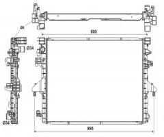Nrf 53154 chłodnica silnika vw, vw transporter v autobus (7hb, 7hj, 7eb, 7ej, 7ef)