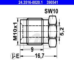 Ate 24.3516-0020 końcówka przewodu hamulcowego m10x1