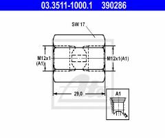 Ate 03.3511-1000 Łącznik m12x1