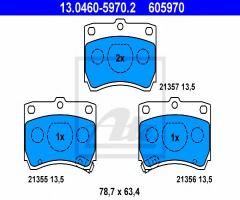 Ate 13.0460-5970 klocki hamulcowe kia pride 91-01 z czuj., kia pride (da), mazda 121 i (da)