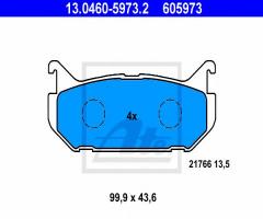 Ate 13.0460-5973 klocki hamulcowe mazda 626 91-97 tył, ford usa probe ii (ecp), mazda mx-6 (ge)