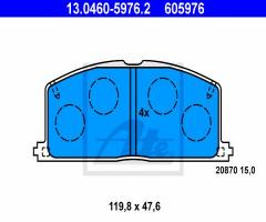 Ate 13.0460-5976 klocki hamulcowe toyota corolla 83-95, toyota starlet (_p8_)