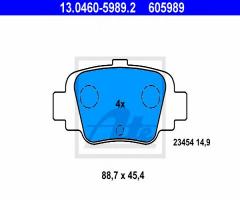 Ate 13.0460-5989 klocki hamulcowe nissan micra k11e 92-02 tył, nissan micra ii (k11)