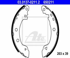 Ate 03.0137-0211 szczęki hamulcowe renault 19 92-95, citroËn ax (za-_), renault 19 ii chamade (l53_)