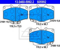 Ate 13.0460-5992 klocki hamulcowe toyota hilux 88-05