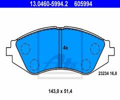 Ate 13.0460-5994 klocki hamulcowe daewoo nubira, leganza, daewoo nubira (klaj)