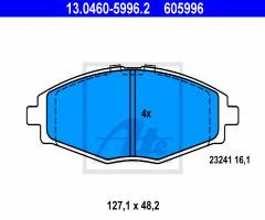 Ate 13.0460-5996 klocki hamulcowe daewoo lanos, matiz, chevrolet matiz (m200, m250)