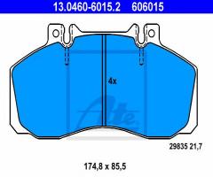 Ate 13.0460-6015 klocki hamulcowe mercedes 609d-814d 86-