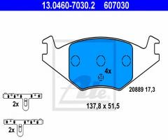 Ate 13.0460-7030 klocki hamulcowe vw golf ii 83-92 1,0-1,6d, seat ibiza ii (6k1), vw derby (86)