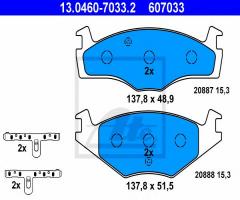 Ate 13.0460-7033 klocki hamulcowe vw asymetry.cienkie, seat ibiza ii (6k1), vw golf i (17)