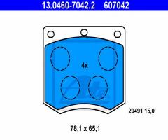 Ate 13.0460-7042 klocki hamulcowe ford granada 77-85, ford escort ii (ath)