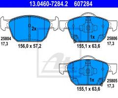 Ate 13.0460-7284 klocki hamulcowe honda civic 12- przód, honda civic ix (fk)