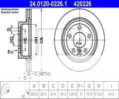 Ate 24.0120-0226 tarcza hamulcowa bmw z4 e89 09- tył, bmw z4 (e89)