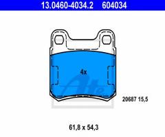 Ate 13.0460-4034 klocki hamulcowe mercedes w124,w201 tył, mercedes-benz 190 (w201)