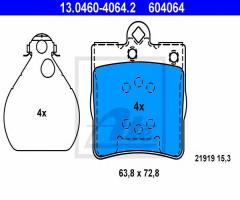 Ate 13.0460-4064 klocki hamulcowe mercedes w202,w210 tył, chrysler crossfire