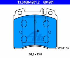 Ate 13.0460-4201 klocki hamulcowe mercedes w124, w210 e-klasa, mercedes-benz 190 (w201)