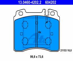 Ate 13.0460-4202 klocki hamulcowe mercedes w124 e-klasa 93-96 3,2, mercedes-benz klasa e (w124)