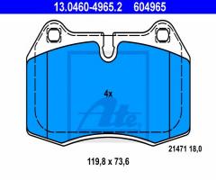 Ate 13.0460-4965 klocki hamulcowe bmw 7 e38 94-01, bmw 7 (e38)