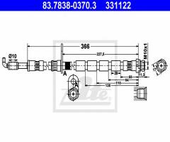 Ate 83.7838-0370 przewód hamulcowy giętki, ford fiesta vi